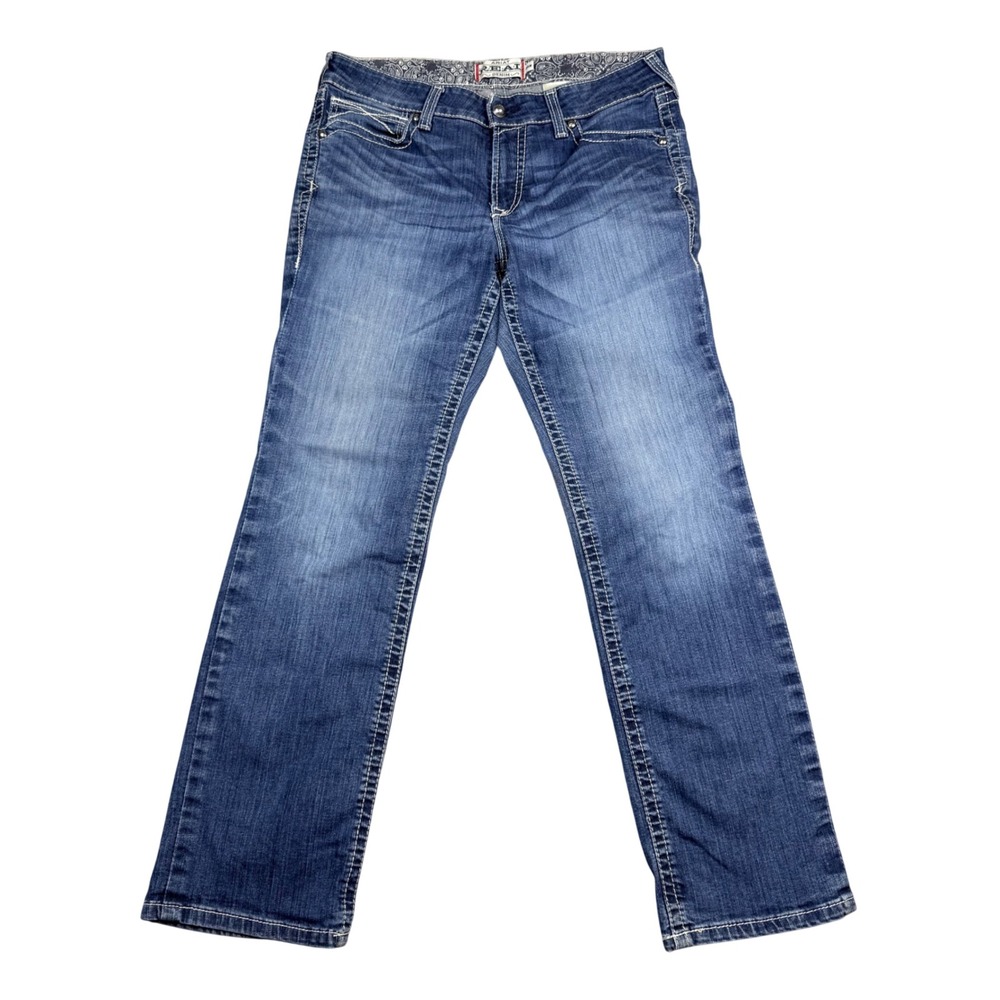 Ariat Real Denim Womens 33R Straight Leg Jeans Blue Medium Wash 10017216